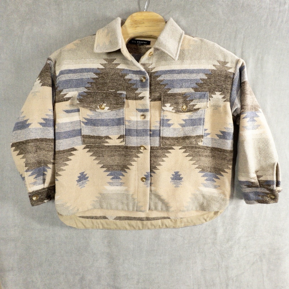 Blue Pepper Womens Aztec Southwestern Chore Coat Small Western Wear